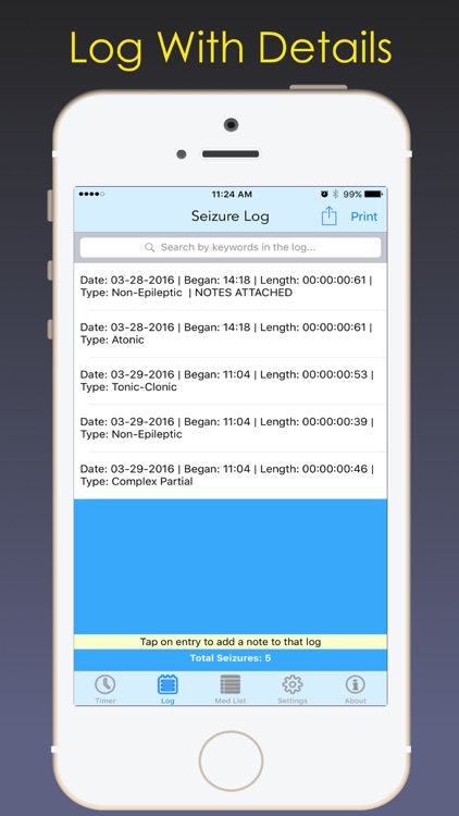 Seizure Watch-Record seizure information on the go