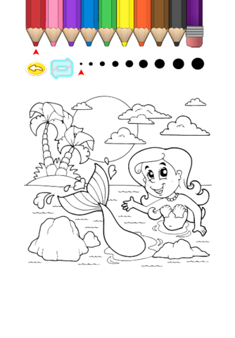 Kids Coloring Book - Cute Cartoon Mermaid 6 screenshot 3