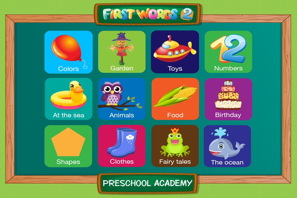 First Words 2 -  English : Preschool Academy educational matching game for Pre-k and kindergarten children screenshot 2