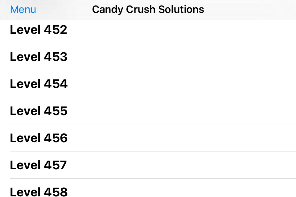 Solutions for Candy Crush screenshot 2