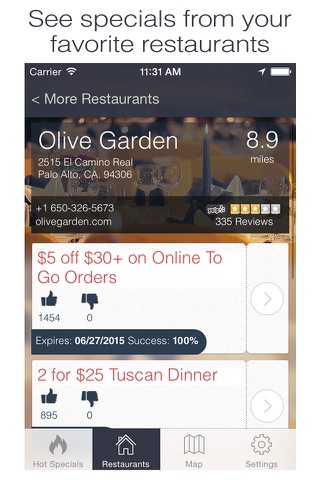 Specials: Food & Drink Coupons, Restaurant Specials, Pizza, Burger, Donuts, Taco, Smoothie, Coffee Deals screenshot 3
