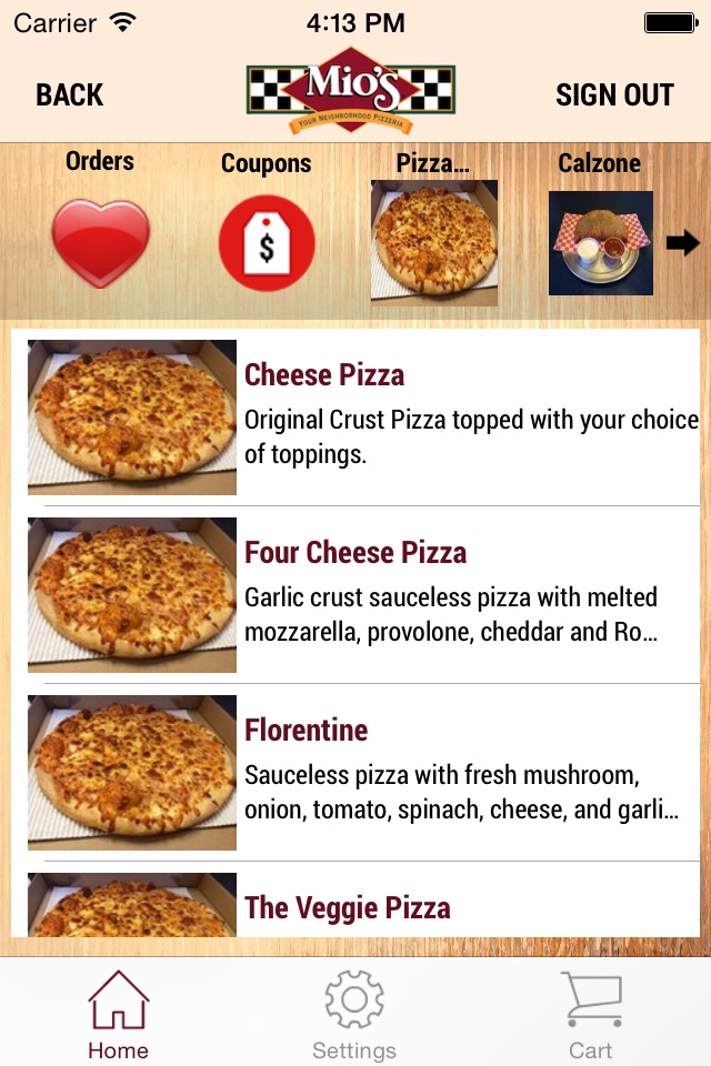 Mio’s Pizza Ordering App screenshot 3