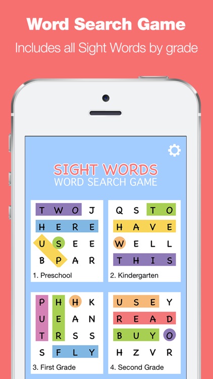 Sight Words Word Search Game