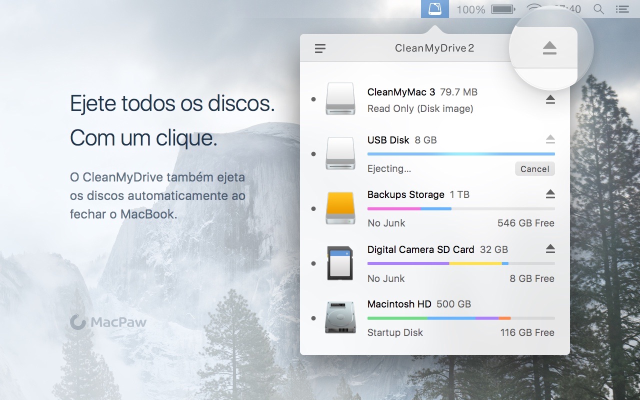 Screenshot do app CleanMyDrive 2