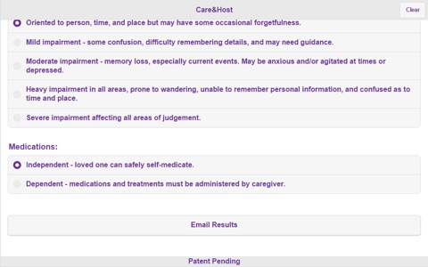 Care&Host Assessment Survey screenshot 2