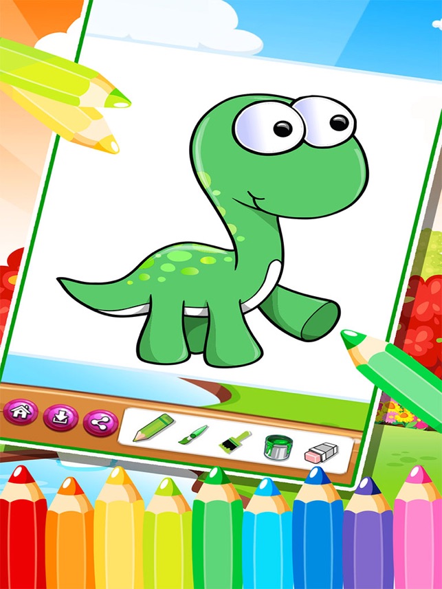 The Cute dinosaur Coloring book ( Drawing Pages ) - Good Learning &  Education Games , Free For activities Kindergarten Kids Apps 6 en App Store