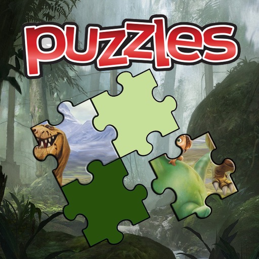 Cartoon the Jigsaw Puzzle Good Kids Dinosaur Icon