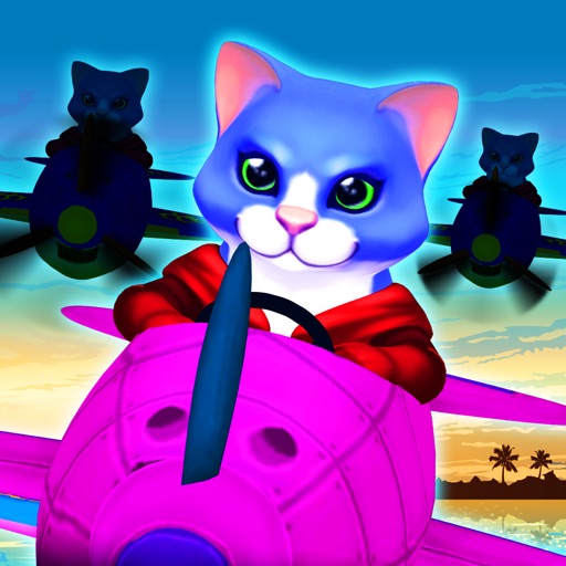 Blue Airplane Lynx Cat Racer - PRO - Jump Dive & Dodge Jet Plane Game iOS App