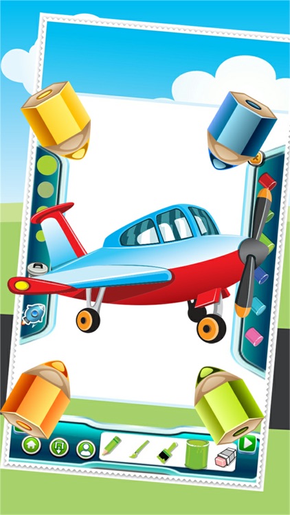 Flying on Plane Coloring Book World Paint and Draw Game for Kids screenshot-3