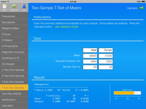 StatCalc for iPad screenshot 2