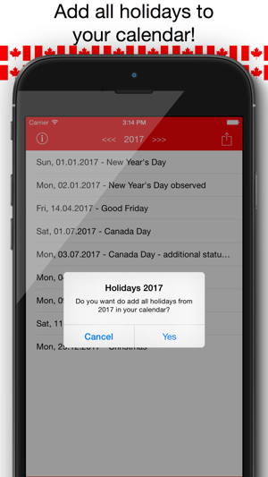 Holiday Calendar Canada 2016 - Public Statutory Canadian Hol(圖2)-速報App