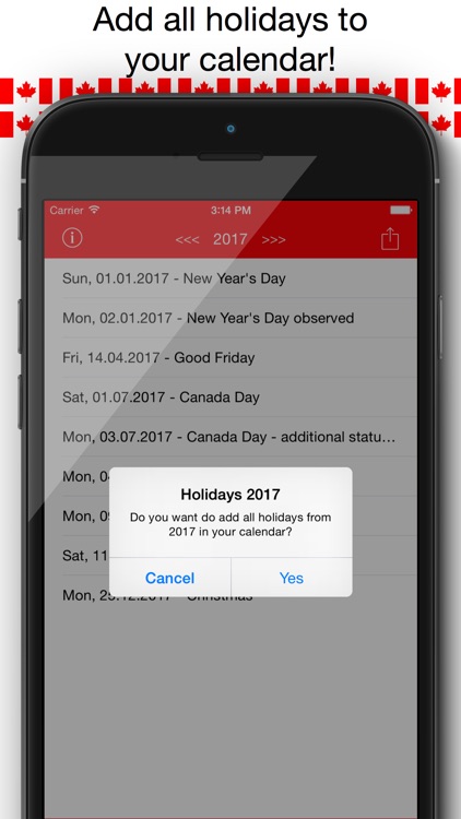 Holiday Calendar Canada 2016 - Public Statutory Canadian Holidays for Vacation and free time Planning