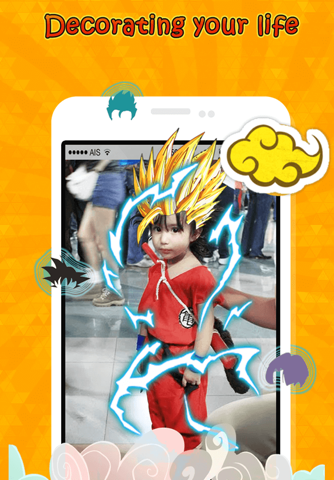 Super Saiyan Camera - Sticker Hair-Style Goku Dragon Ball Manga Edition screenshot 3