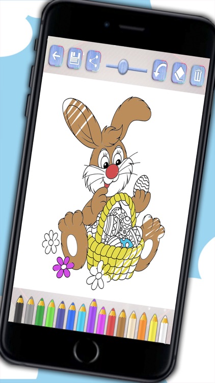Color Easter eggs Paint bunnies coloring game for kids - Premium