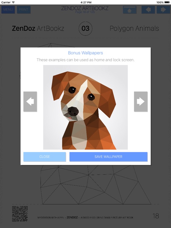Zendoz ArtBookz - 03 - Polygon Animals - HD - Coloring Book screenshot-4