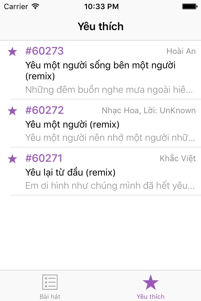 VietnamKaraoke - Danh sách bài hát Karaoke screenshot 2