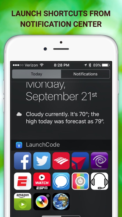 LaunchCode Shortcut with Notification Center & 3D Touch