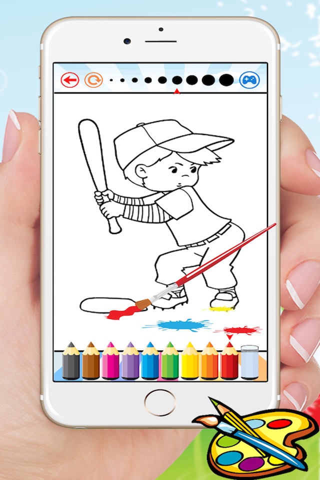Sport Cartoon Coloring Book - Drawing for kids free games screenshot 4