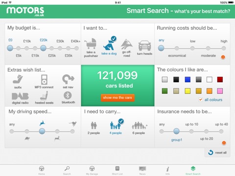 Motors.co.uk search on iPad screenshot 4