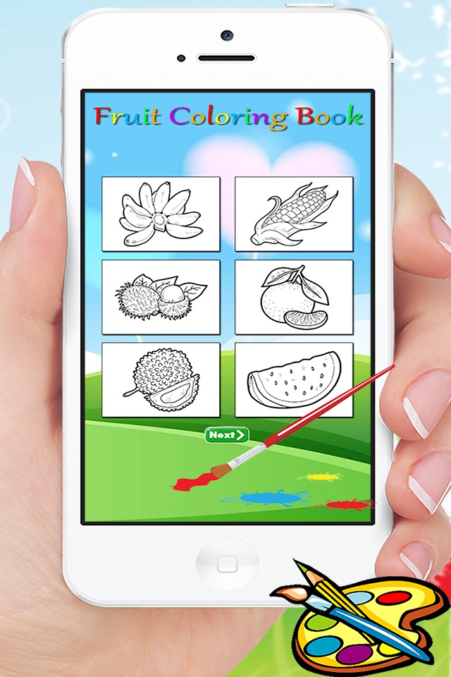 Food Coloring Book for Kids - Fruit Vegetable drawing games screenshot 2