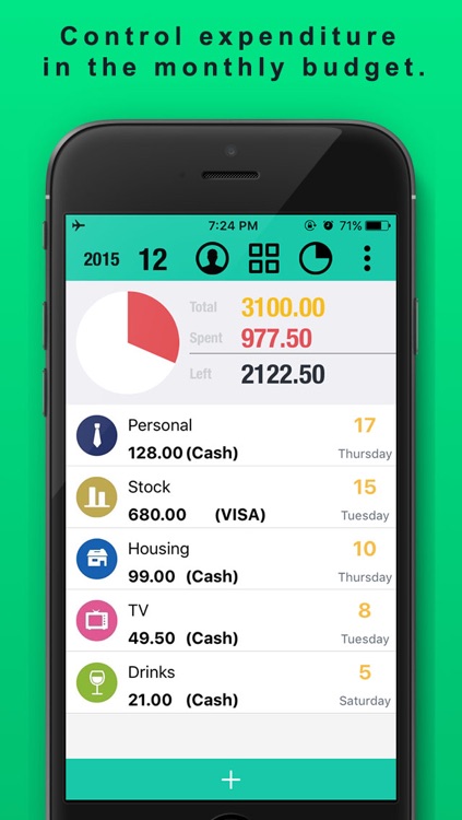 Spending Tracker SpendNext2 - Monthly Budget and expense planner with accounts checkbook