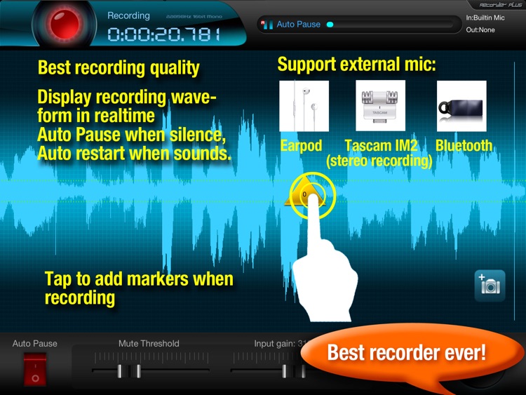 Recorder Plus - voice recorder & audio editor HD