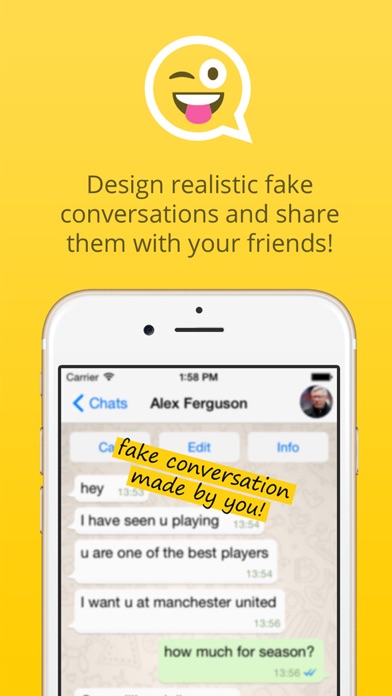 Prank Premium - design fake conversations Screenshot 1