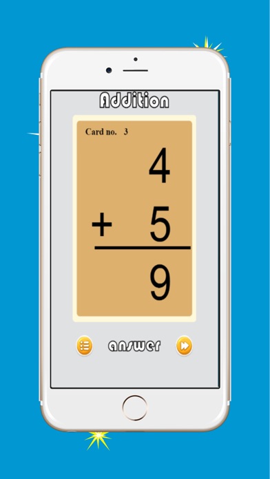 Addition and subtraction math facts flash cards for kids (0-9,0-18,0-100) 1.0.0 IOS -