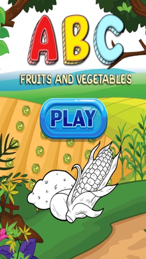 ABC Fruits And Vegetables Coloring Book: Learning English Vocabulary Free For Toddlers And Kids‪!‬