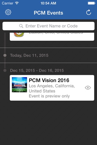 PCM Events screenshot 2