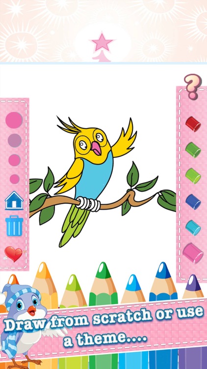 Bird Drawing Coloring Book - Cute Caricature Art Ideas pages for kids