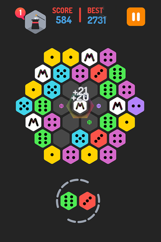 Merge Blocks - Merging hexagon puzzle fun game, rotate and merged screenshot 4