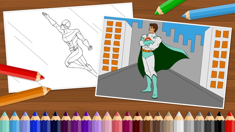 Superheroes - Coloring Book for Little Boys and Kids - Free Game screenshot-3