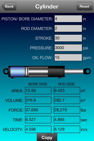 Hydraulic Cylinder Calculator screenshot 3