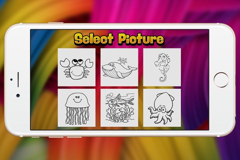octopus and jelly fish fancy coloring book for kid screenshot 2