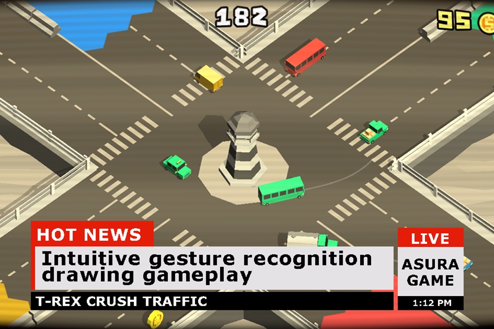T-Rex crush traffic: Survival screenshot 2