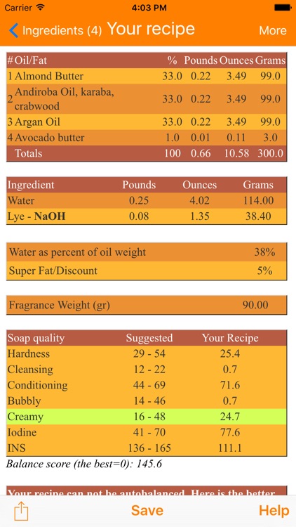 Soap calculator PRO