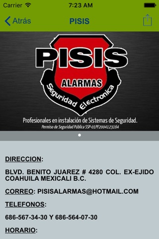 Pisis Alarmas app screenshot 2