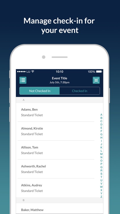 Line-Up Check-In - Manage check-in, your guest list, ticket sales and events