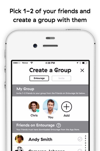 Entourage - Meet New Groups screenshot 2