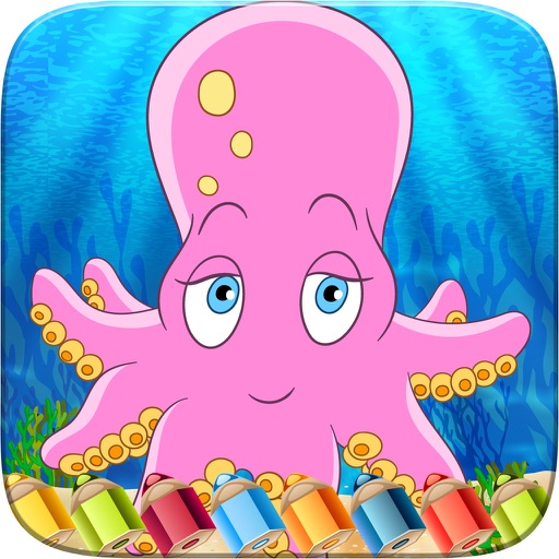 Charm Ocean Colorbook Drawing Paint Coloring Game for Kids Icon