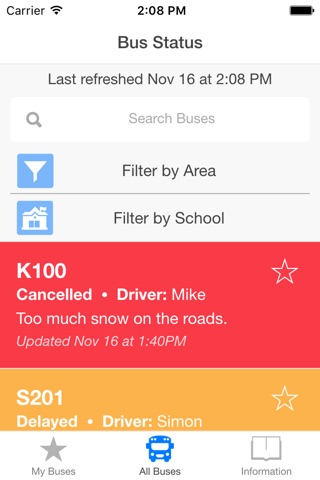Lower Merion SD Bus Status App screenshot 2