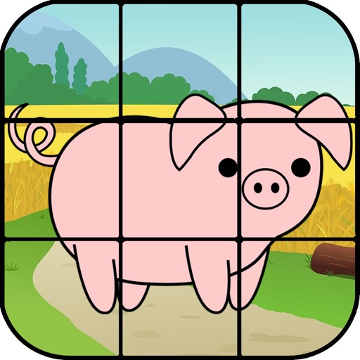 Jigsaw Puzzle for Kids Farm Animals Icon