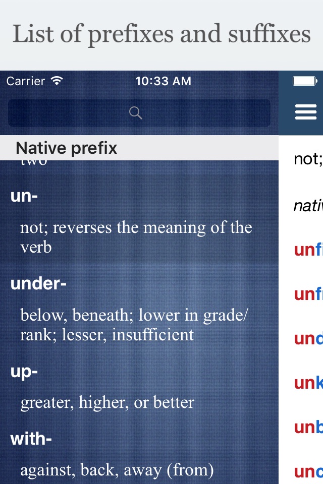 English Prefixes and Suffixes screenshot 2