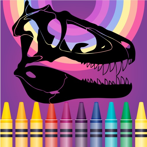 Dinosaurs Village coloring page for boys First Edition iOS App