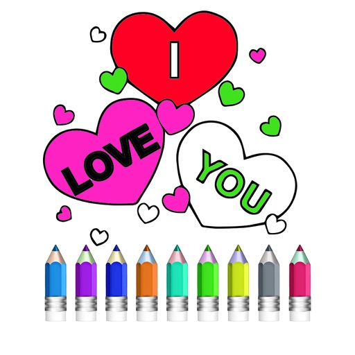 Interactive touch Coloring Book for Valentine's Day - Paint Studio for Adults and Love Couples All Free Pictures Icon