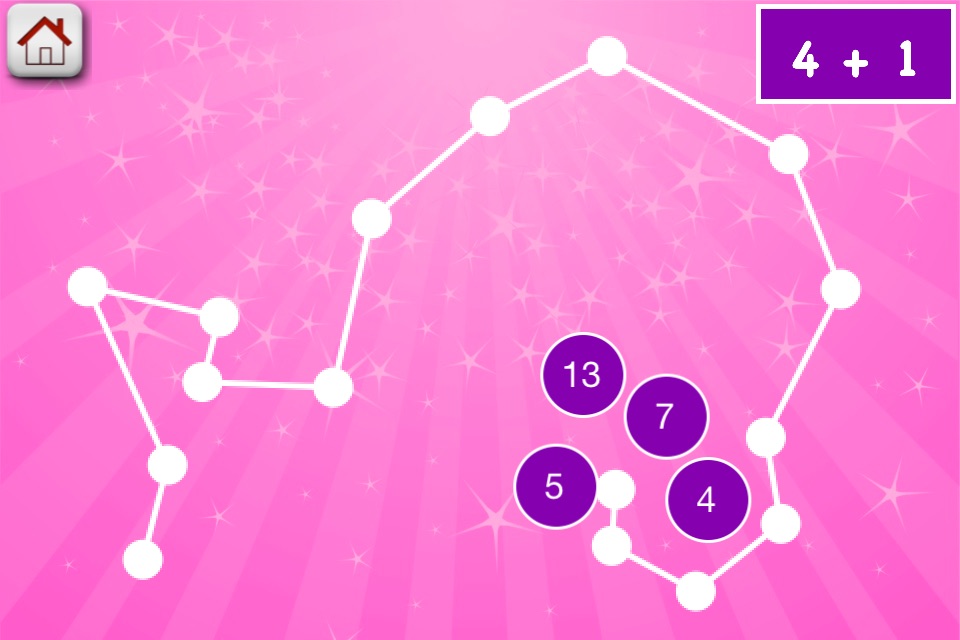 Math Dots(Fairy Princess): Connect The Dot Puzzle Game/ Flashcard Drills App for Addition & Subtraction screenshot 2