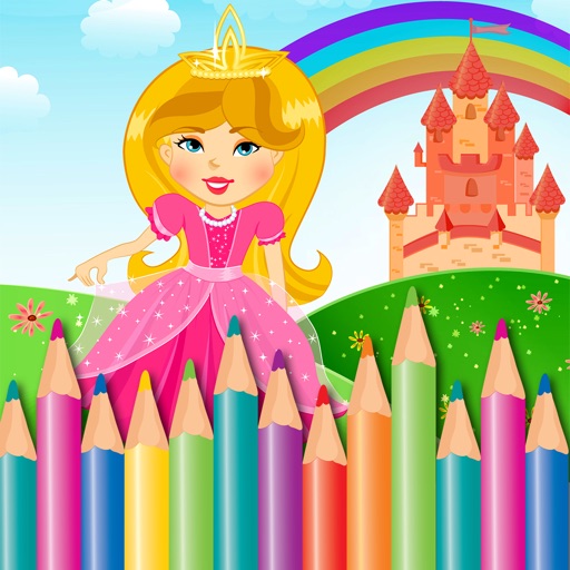 Princess Coloring Book Pages Game for Preschool icon