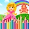 Princess Coloring Book Pages Game for Preschool