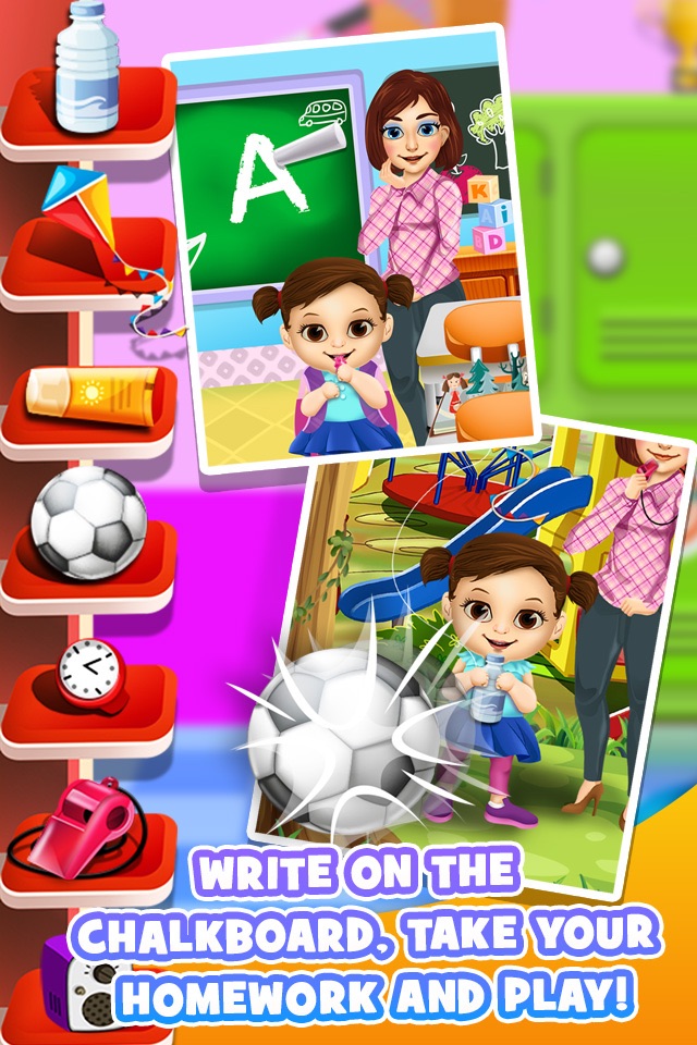 First Day of School - Baby Salon Make Up Story & Makeover Spa Kids Games! screenshot 2